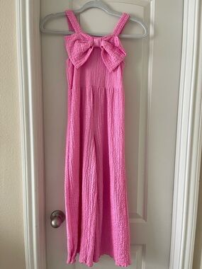 🎀Zara Pink jumpsuit with Bow Detail